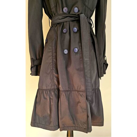 Max Mara Ruffle Hem Trench Coat. Weekend Edition, Womens Sz 8, Excellent cond - Picture 10 of 13